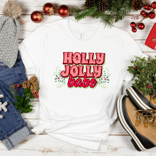 Holly Jolly Babe Stacked | DTF Transfer