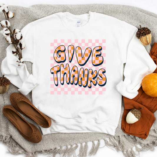 Give Thanks Checkered | DTF Transfer