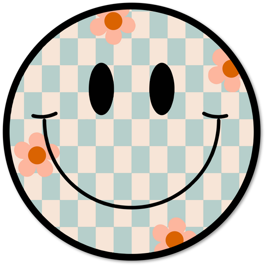 Checkered Smiley Face | Sticker