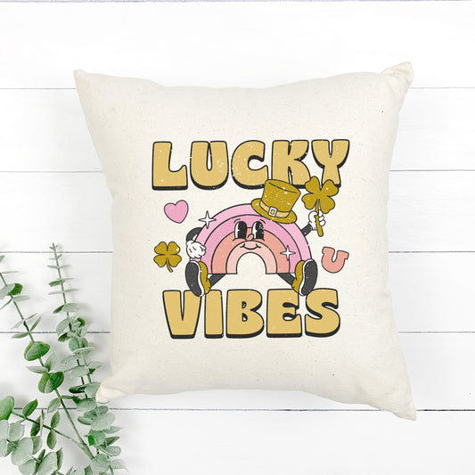 Lucky Vibes Cartoon Rainbow | Pillow Cover