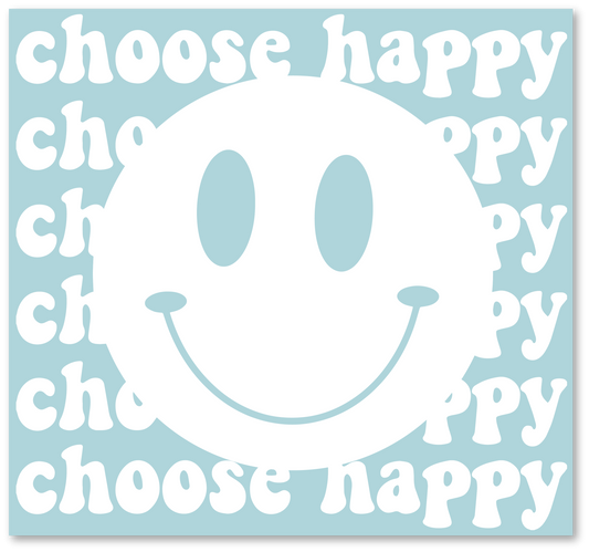 Choose Happy Smiley Face Blue & White | Sticker