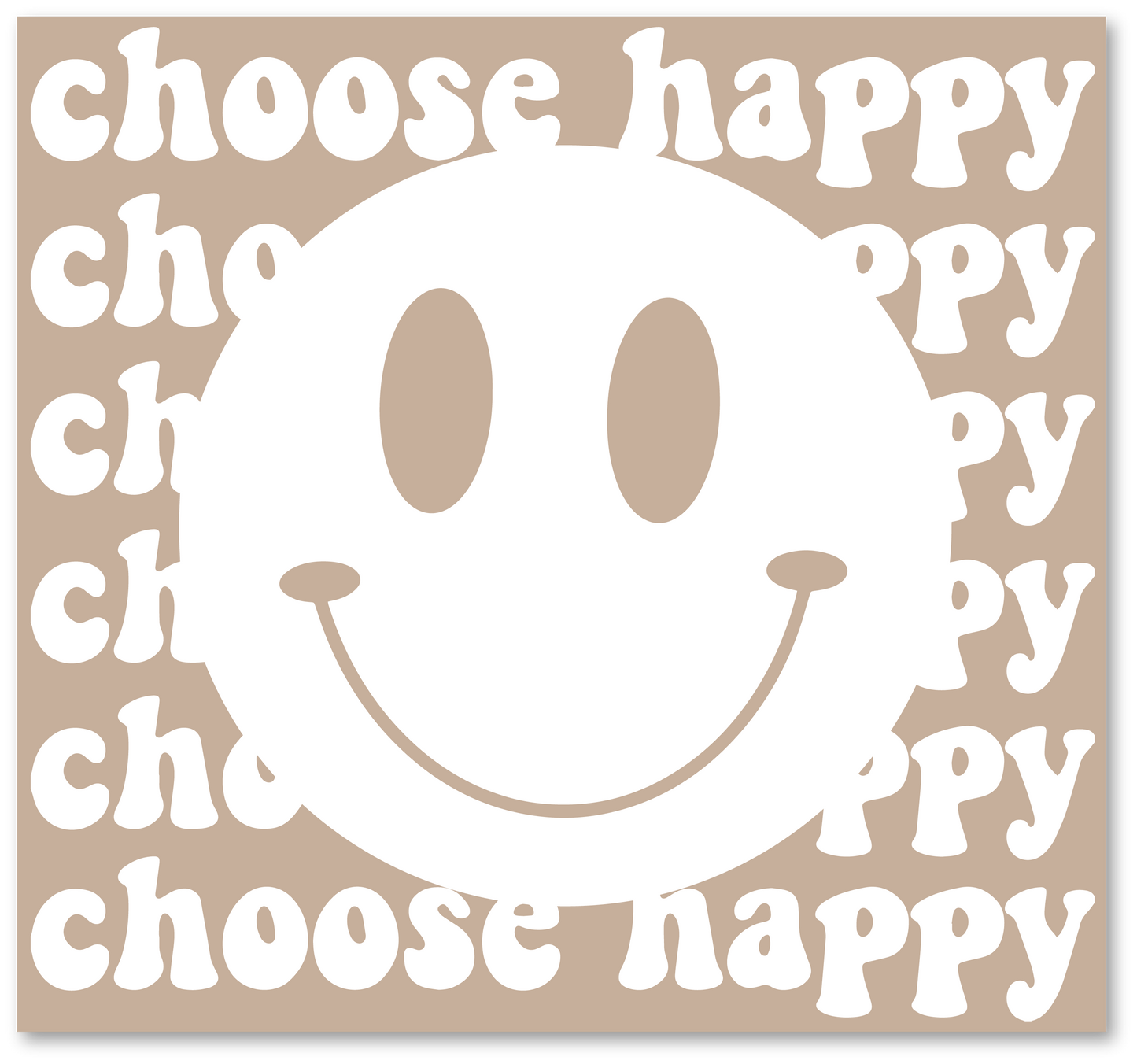 Choose Happy Smiley Face Brown & White | Sticker