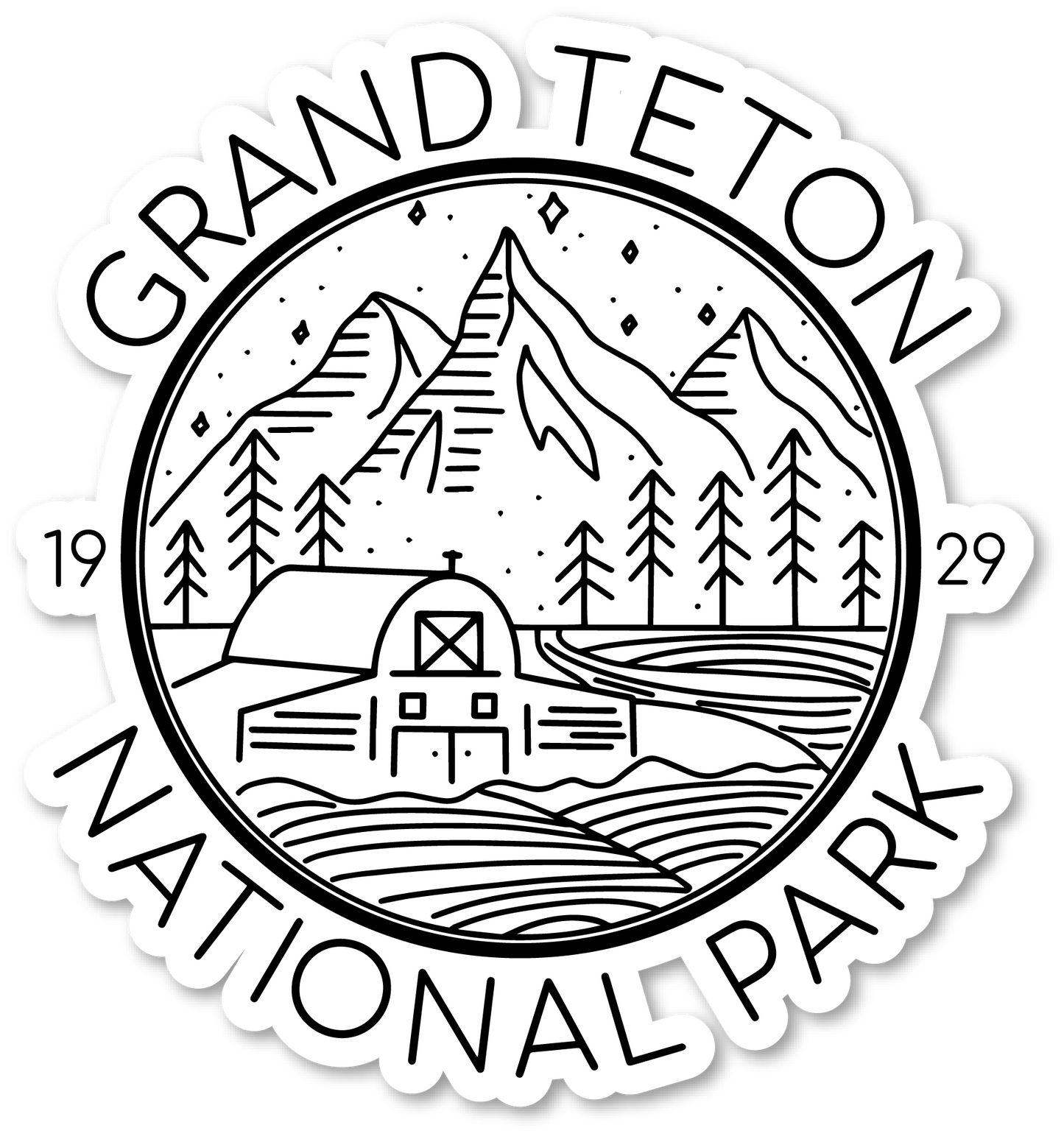 Grand Teton Nation Park Black | Sticker