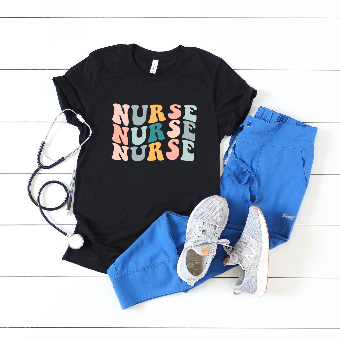 Nurse Stacked Wavy Colorful | DTF Transfer