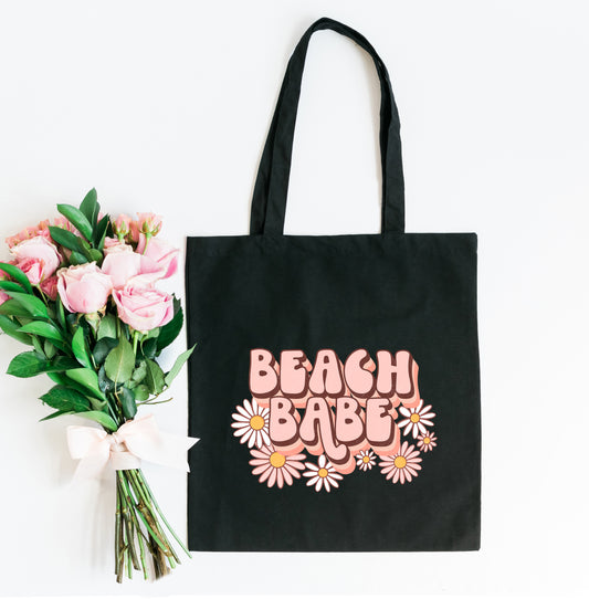 Retro Beach Babe Flowers | Tote Bag