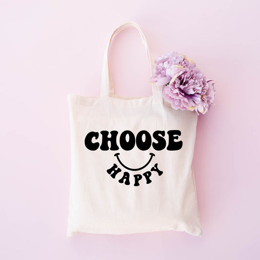 Choose Happy Bold Smiley Face | Tote Bag