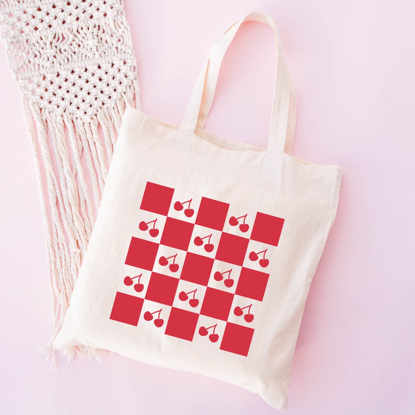 Checkerboard Cherries | Tote Bag