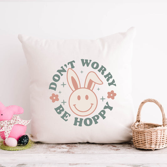 Be Hoppy Smiley Bunny | Pillow Cover