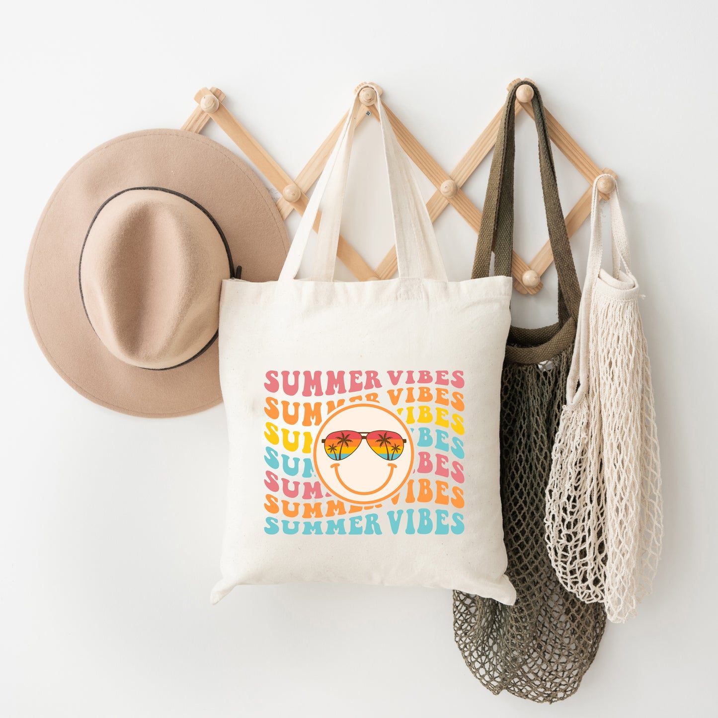 Summer Vibes Stacked Smiley | Tote Bag