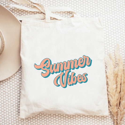 Summer Vibes Colorful Cursive | Tote Bag