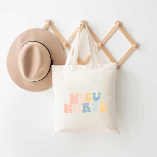 NICU Nurse Wavy Pastel Colorful | Tote Bag