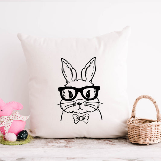 Bunny Face With Bowtie | Pillow Cover
