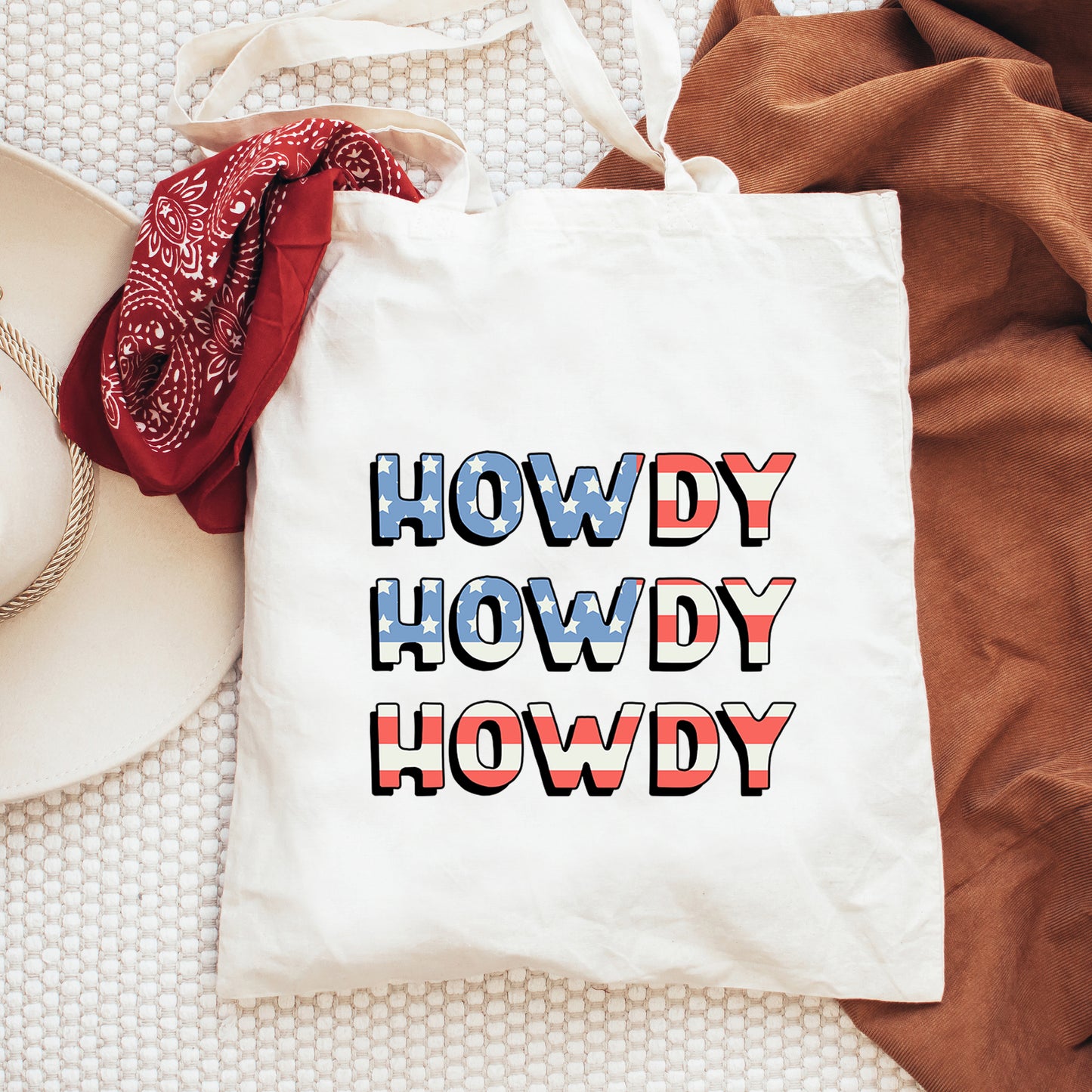 Howdy Flag Stacked | Tote Bag