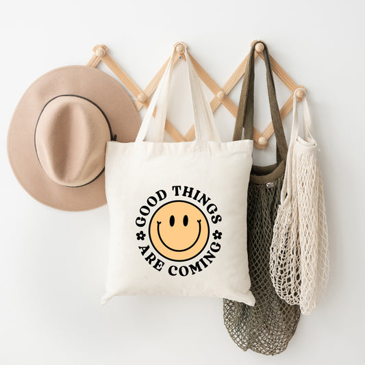 Good Things Are Coming Smiley Face | Tote Bag