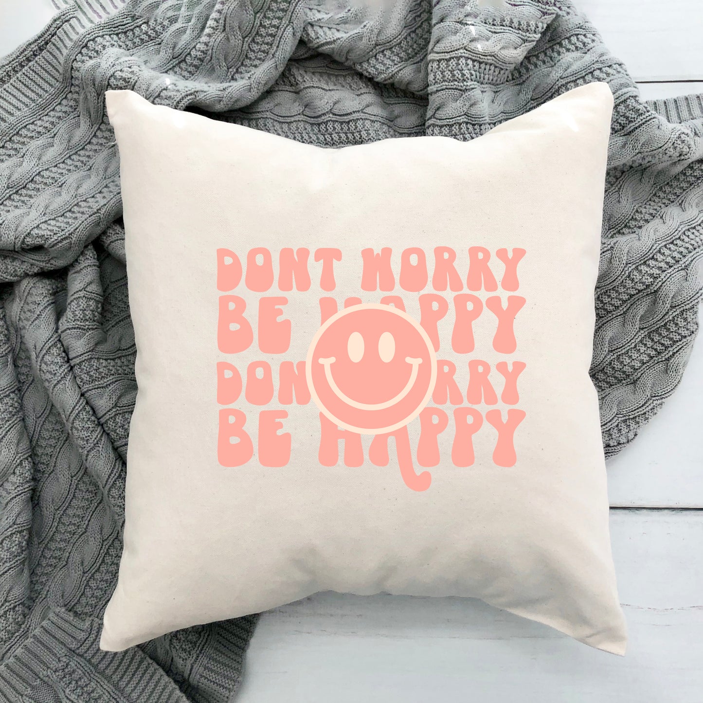 Don't Worry Be Happy Smiley | Pillow Cover