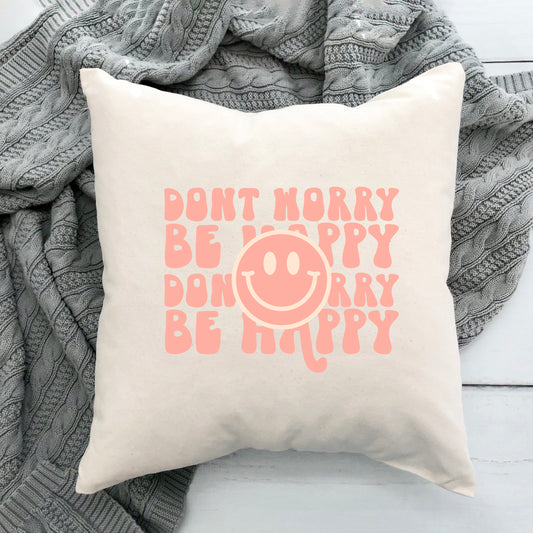 Don't Worry Be Happy Smiley | Pillow Cover