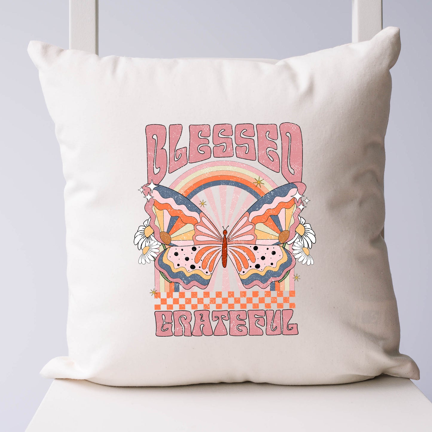Blessed Grateful Butterfly | Pillow Cover