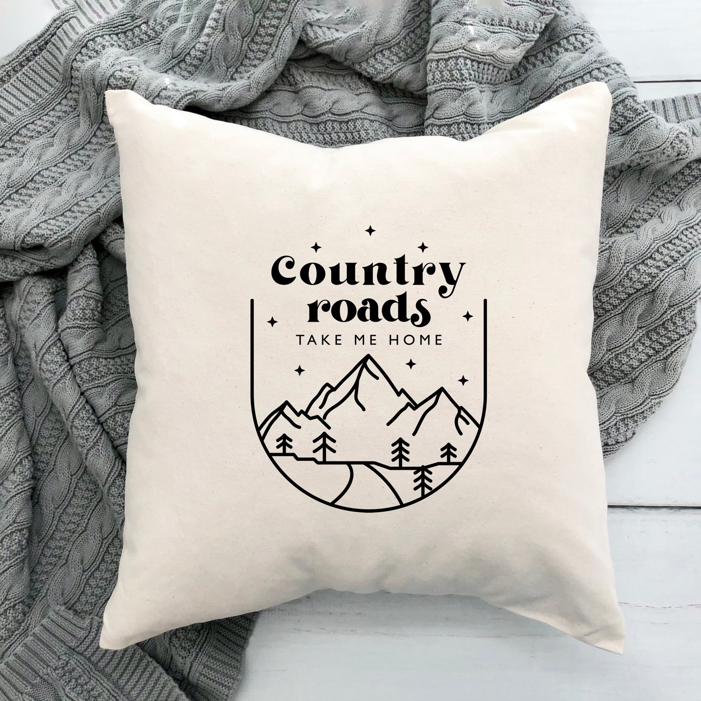 Country Roads Mountains | Pillow Cover