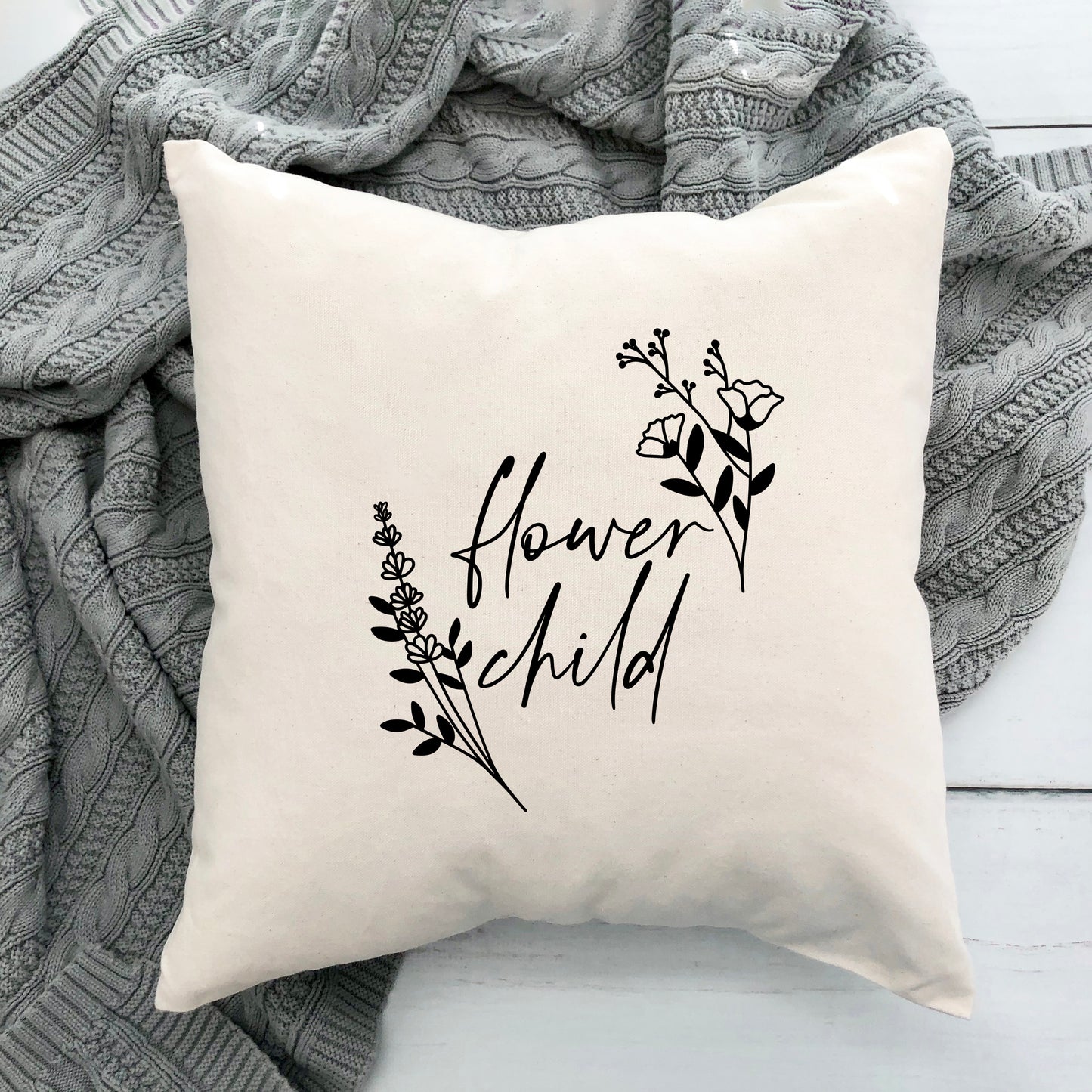 Flower Child Cursive | Pillow Cover