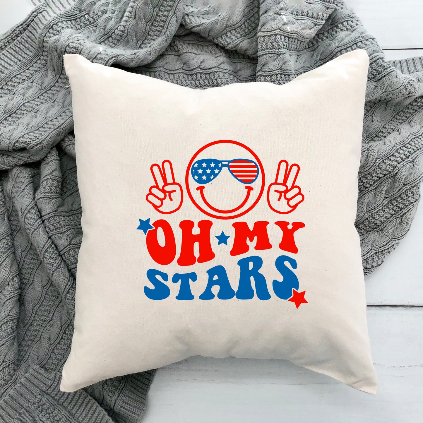 Oh My Stars Smiley Face | Pillow Cover