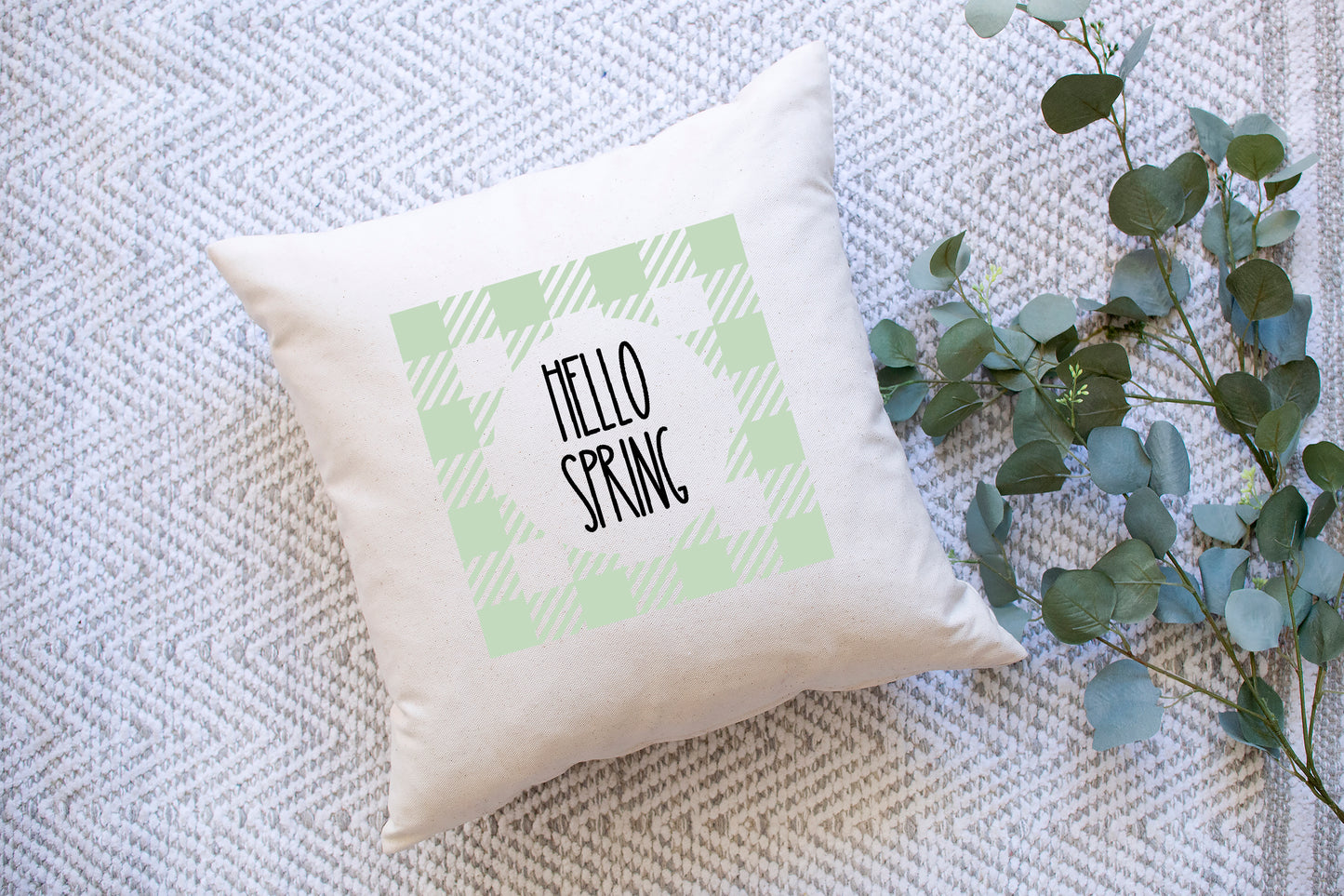 Hello Spring Plaid | Pillow Cover