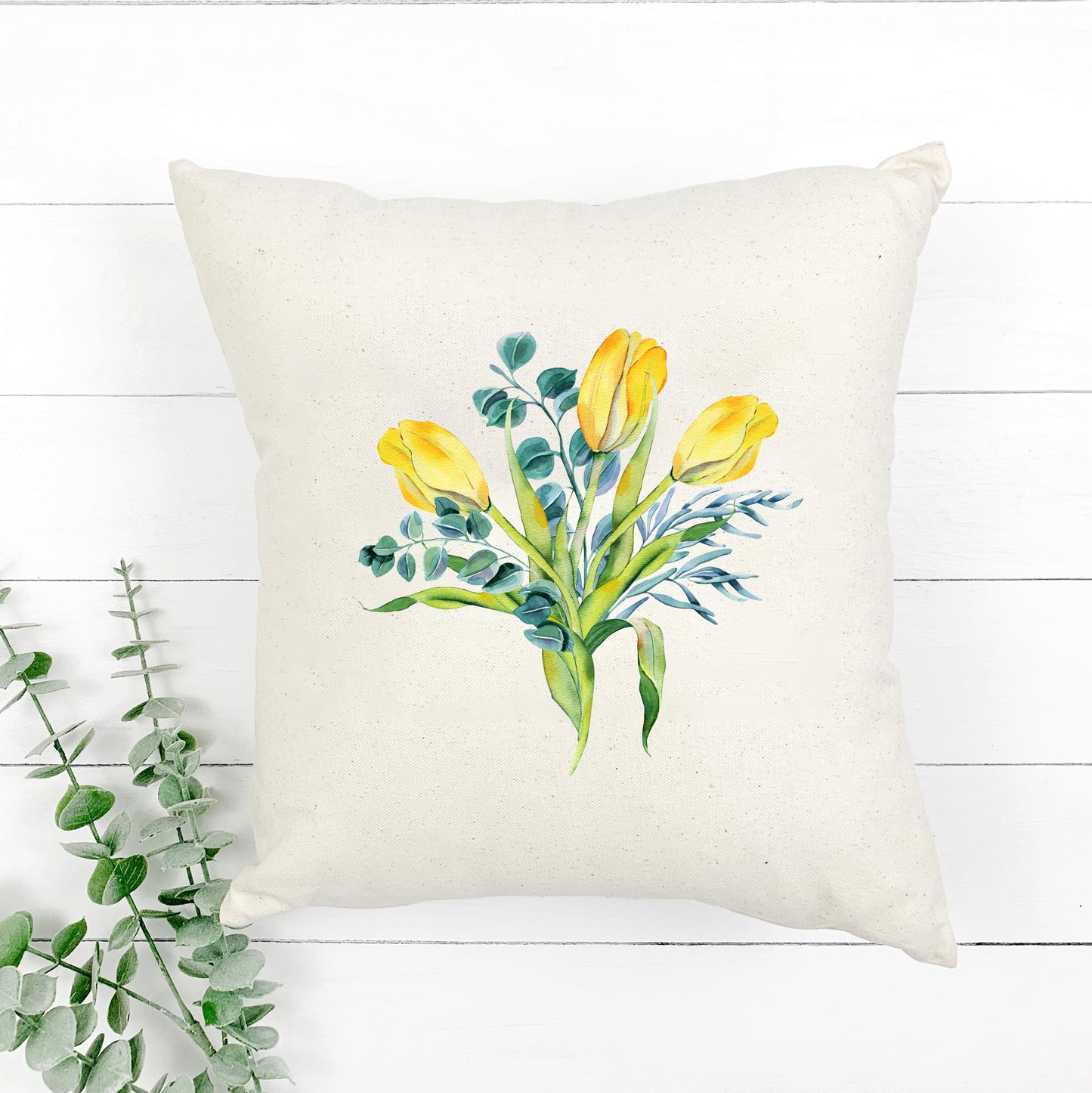Yellow And Blue Bouquet | Pillow Cover