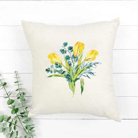 Yellow And Blue Bouquet | Pillow Cover