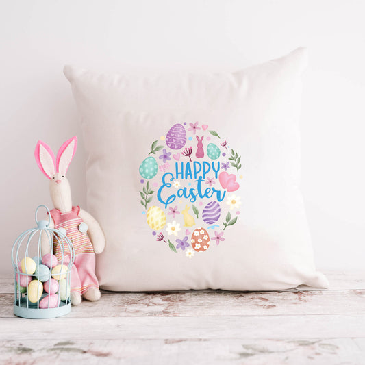 Happy Easter Watercolor Egg | Pillow Cover