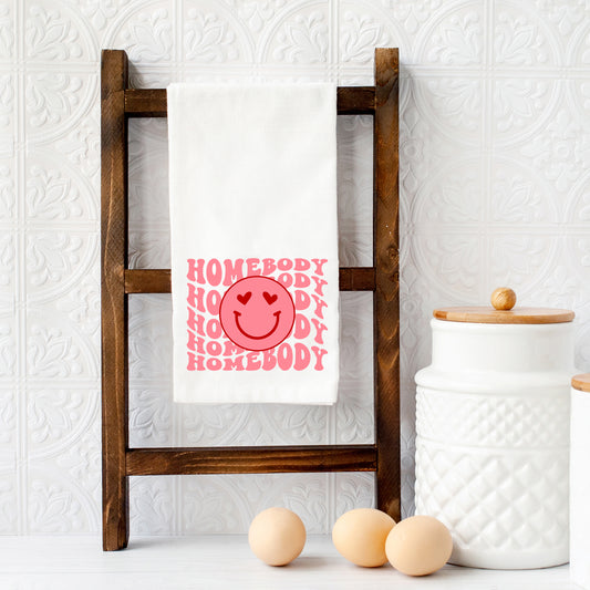 Homebody Stacked Smiley  | Tea Towel