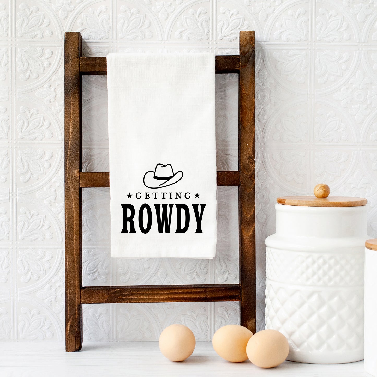 Getting Rowdy Cowboy Hat | Tea Towel