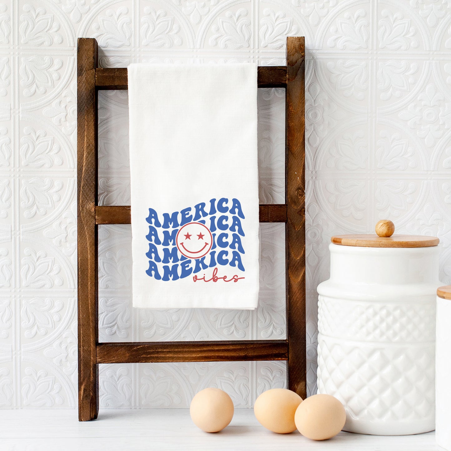 America Vibes Stacked | Tea Towel