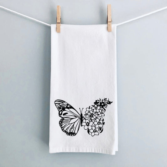 Butterfly And Flowers | Tea Towel