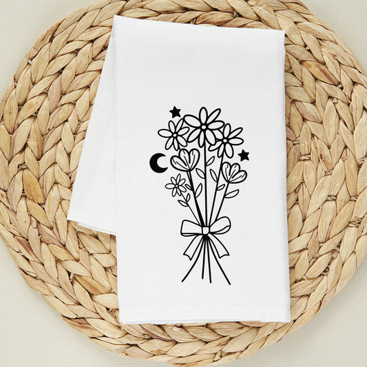 Bouquet With Ribbon | Tea Towel