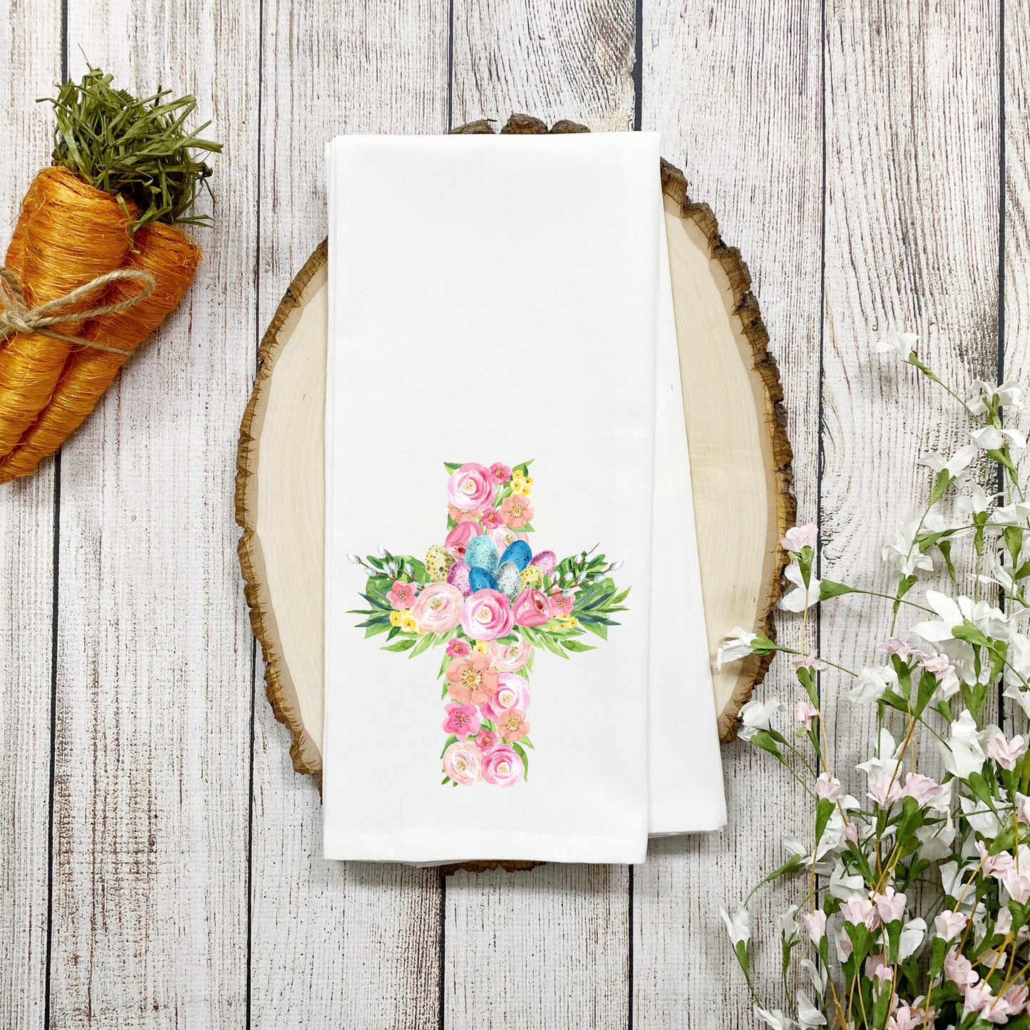 Floral Cross | Tea Towel