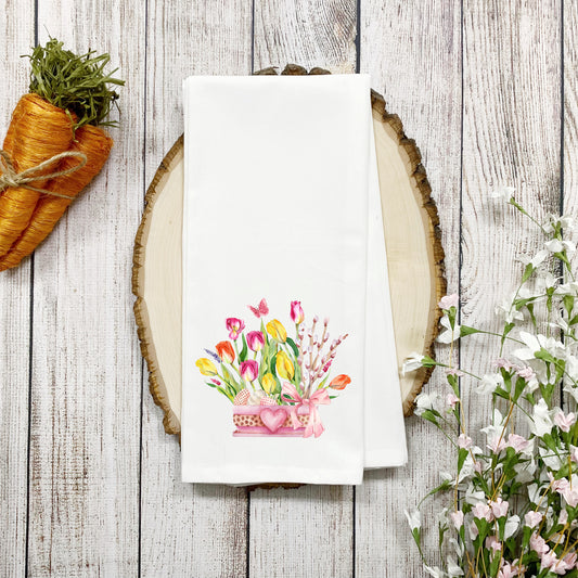 Leopard Basket Easter Bouquet | Tea Towel