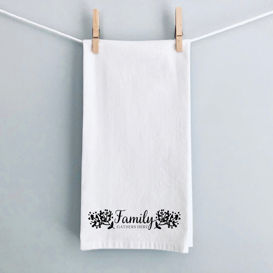 Family Gathers Here | Tea Towel