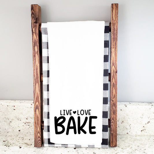 Live Love Bake Heart | Tea Towel