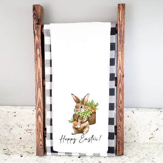 Hoppy Easter Green Bow | Tea Towel