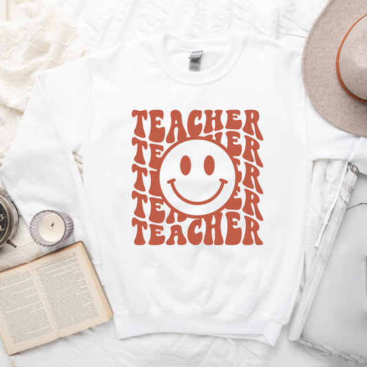 Teacher Smiley Face Wavy | DTF Transfer